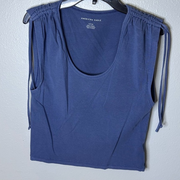 American Eagle Women Blue Crop‎ top size small - Picture 2 of 8